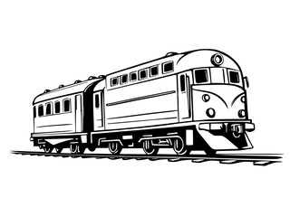 Fototapeta premium black train on white background illustration