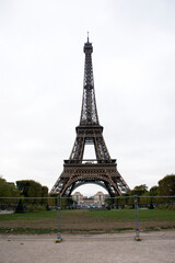 Fototapeta premium Eiffel Tower or Tour Eiffel is a wrought iron lattice tower on the Champ de Mars in Paris, France