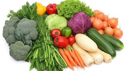 Fresh Organic Vegetables Arranged in a Circular Pattern, Showcasing Vibrant Colors and Natural Beauty