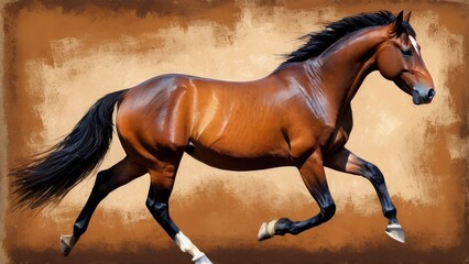Obraz premium a magnificent horse galloping gracefully across a rich backdrop