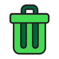 green trash bin Organic Icon