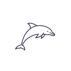 Fototapeta premium Outlined Dolphin Sketch