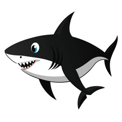 Obraz premium shark cartoon isolated on white