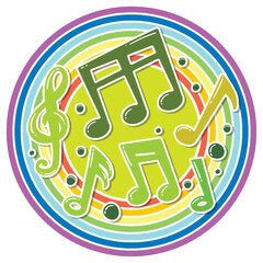 Colorful Musical Notes in Harmony