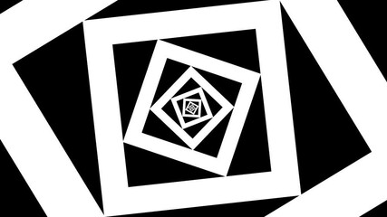 Rotating Squares Tunnel with Spasmodic Movement Patterns, rotating squares tunnel, abstract tunnel animation, geometric tunnel, moving geometric shapes