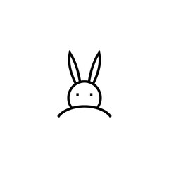 Obraz premium Peeking Bunny Line Art