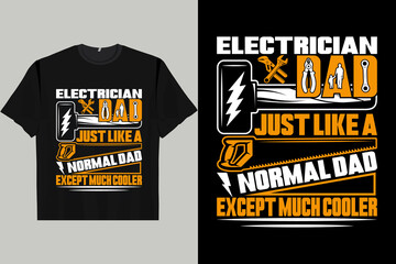 Japanese Retro Harajuku Ukiyo-Electrician Dad like a regular Dad Electrician Dad Men's Women's T-Shirt