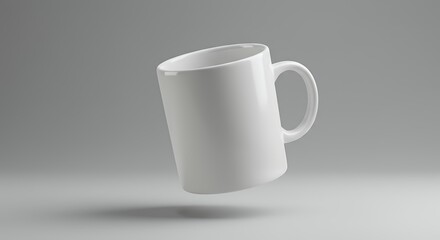 Obraz premium Blank White Mug Mockup: Perfect for Branding and Design