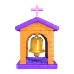 Obraz premium Bell Tower 3D Illustration Icon