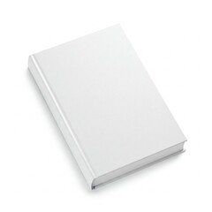 Blank hardcover book mockup. isolated on white background. Flat lay view. It can be used for promo, catalogs, brochures, magazines, etc. Ready for your design, book with white blank cover isolated.