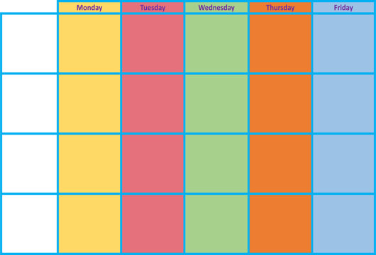 kids school day time table, sweet color table