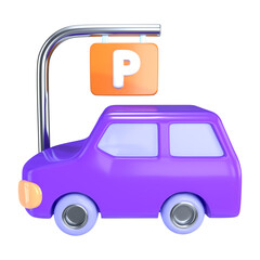 Parking Lot 3D Illustration Icon