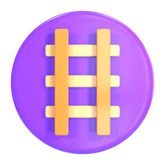 Railroad 3D Illustration Icon
