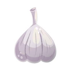 A beautifully stylized illustration of a garlic bulb featuring soft, pleasing colors and a smooth finish