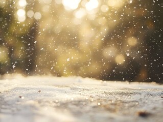Snowy Winter Landscape with Bokeh and Blur, Blurred Snowfall Scene Background, Soft Focus Winter Memory Wallpaper, Snow Covered Landscape with Light Bokeh, Dreamy Winter Scene with Falling Snow