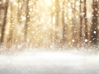 Snowy Winter Landscape with Bokeh and Blur, Blurred Snowfall Scene Background, Soft Focus Winter Memory Wallpaper, Snow Covered Landscape with Light Bokeh, Dreamy Winter Scene with Falling Snow