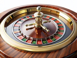 Overhead View of Casino Roulette Table on Plain Background - Gambling Game