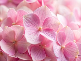 Obraz premium Pale Pink Hydrangea Petals Extreme Close-Up Macro Stock Photo