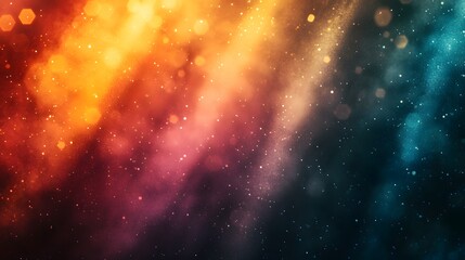 Obraz premium An abstract colorful background with floating bokeh effects and particles