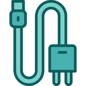 teal cable plug icon clip art preview