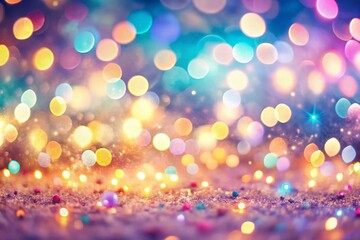 Obraz premium Panoramic Dreamy Bokeh Lights Background - Magical Festive Sparkle