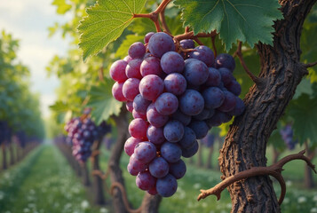 Naklejka premium grapes on vine