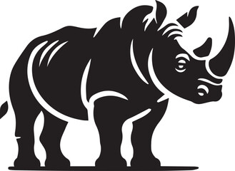 Obraz premium rhino vector illustration, rhino logo design, rhino vector icon, rhino silhouette vector, rhino silhouette vector black and white