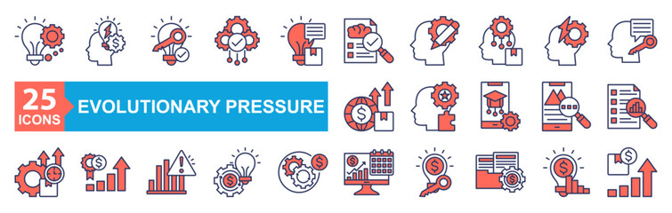 Evolutionary Pressure Icon Sheet Complexity, Evolution, Impactful Progress, Reasoning, Problem Solving, Automation Continue, Ideation, Evaluate Intelligence, Conceptualization, Lateral Thinking