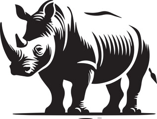 Fototapeta premium rhino vector illustration, rhino logo design, rhino vector icon, rhino silhouette vector, rhino silhouette vector black and white