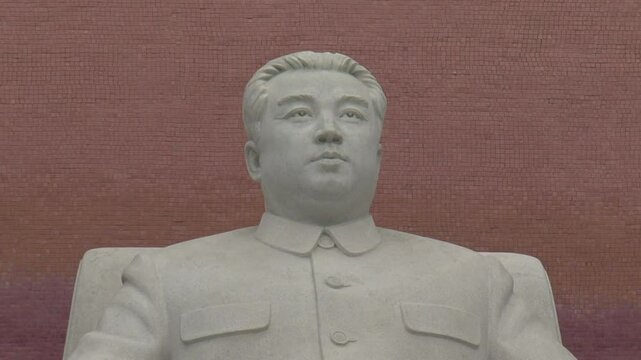 Kim il Sung statue in Grand people's study house, Pyongyang, North Korea