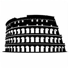 Naklejka premium Colosseum architecture silhouette illustration.