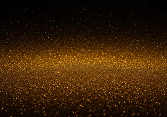 Shimmering Golden Dust in Darkness