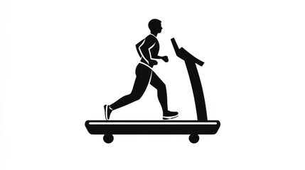 Man running on treadmill, fitness workout, gym