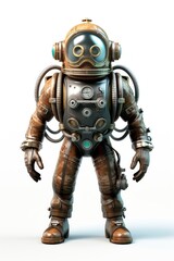 Fototapeta premium Cartoon robot futuristic protection.