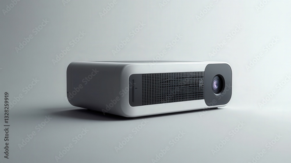 Poster portable projector with streaming capabilities, designed for mobile use and easy setup.