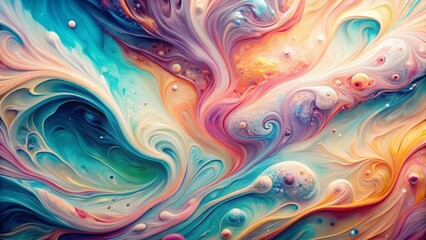 Fototapeta premium Pastel Abstract Liquid Marble Texture: Fluid Ink Paint Background