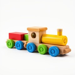 Colorful Wooden Toy Train Set for Children and Playtime Activities
