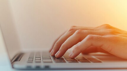 close-up of fingers typing on laptop keyboard symbolizing digital literacy and safety