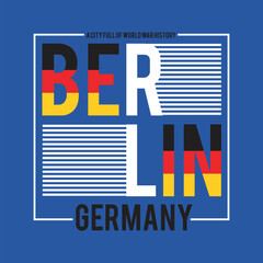 Image of berlin the city history of germany,design typography vector illustration printed on Printed Glass Basin Splashbacks