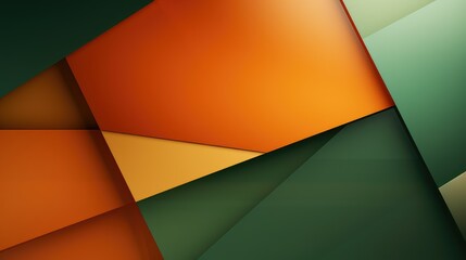 Fototapeta premium geometric abstract green and orange background