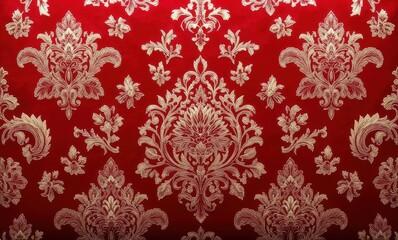 Elegant red damask pattern design