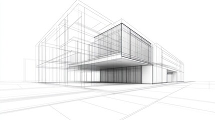 Architectural drawing of a modern building (1)