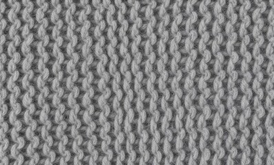 Detailed gray knitted textile pattern