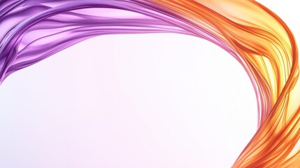 Fototapeta premium Moving mindset concept. Colorful wave patterns in purple and orange on a white background.