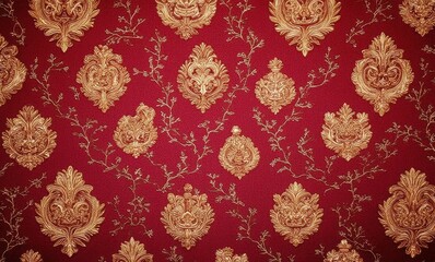 Elegant red and gold floral pattern