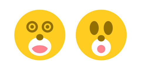 Shocked face emoticons. vector illustration