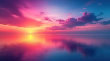 Colorful sunset over calm water