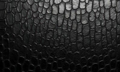 Textured black reptile skin pattern