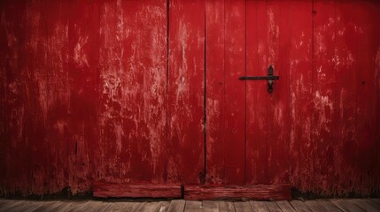 door rustic red background