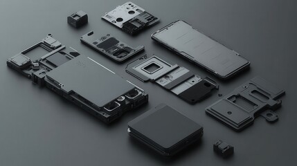 Fototapeta premium new concept for a modular smartphone with interchangeable parts.
